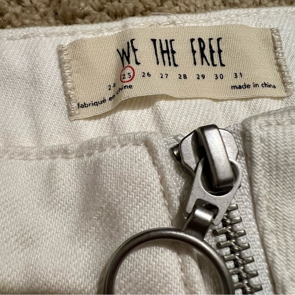 NWOT {We The Free} by Free People zip it up mini white distressed denim skirt. - Picture 10 of 15